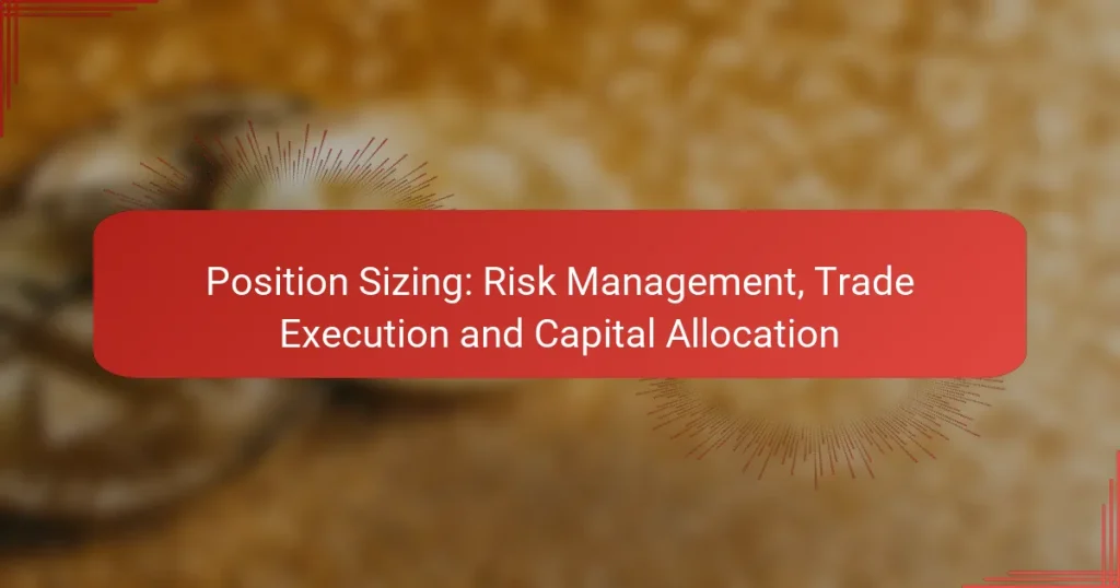 Position Sizing: Risk Management, Trade Execution and Capital Allocation