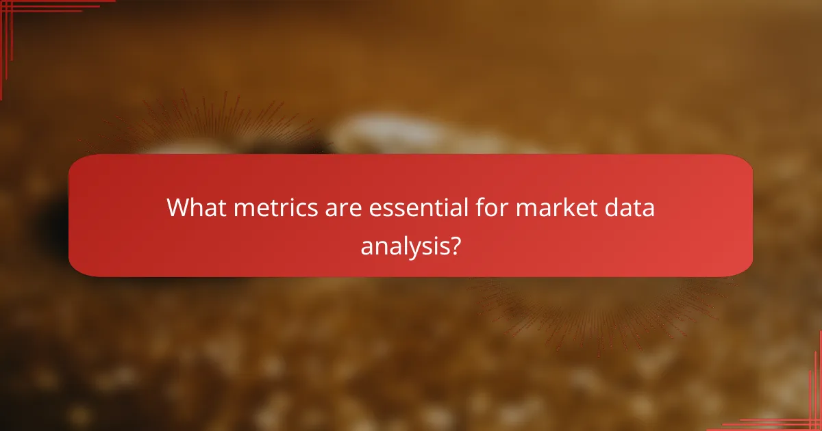 What metrics are essential for market data analysis?