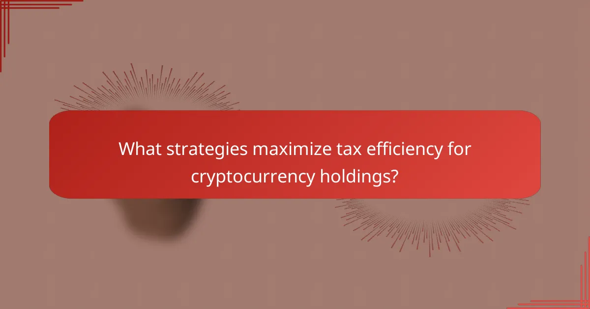 What strategies maximize tax efficiency for cryptocurrency holdings?